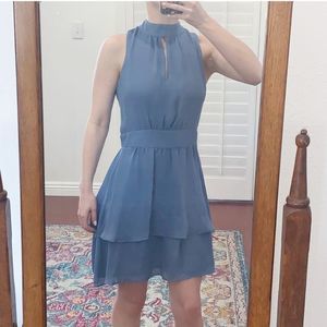 Slate Blue Parker High Neck Dress
